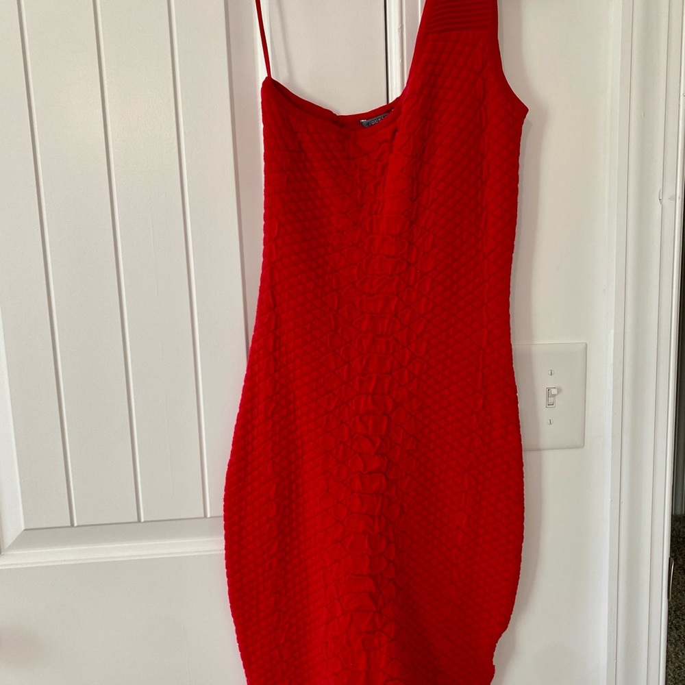Guess Vibrant Red Strapless Dress